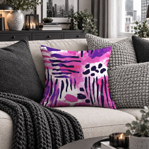Bold Magenta Hot Pink Leopard Pillow Design Art