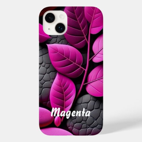 Bold Magenta Leaf   Stylish  Protection  Case_Mate iPhone 14 Plus Case