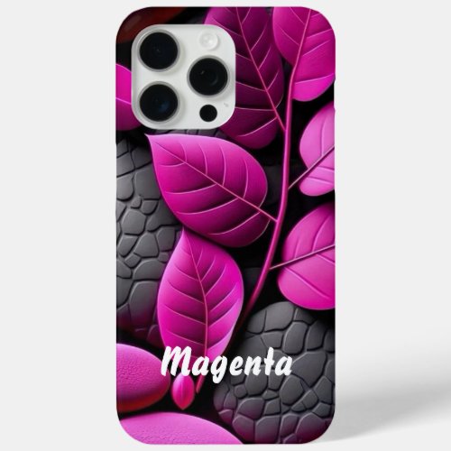 Bold Magenta Leaf   Stylish  Protection  iPhone 15 Pro Max Case