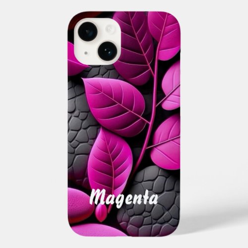 Bold Magenta Leaf   Stylish  Protection  Case_Mate iPhone 14 Case