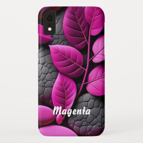 Bold Magenta Leaf   Stylish  Protection  iPhone XR Case