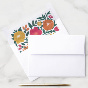 Bold Magenta Orange Yellow Floral Envelope Liner