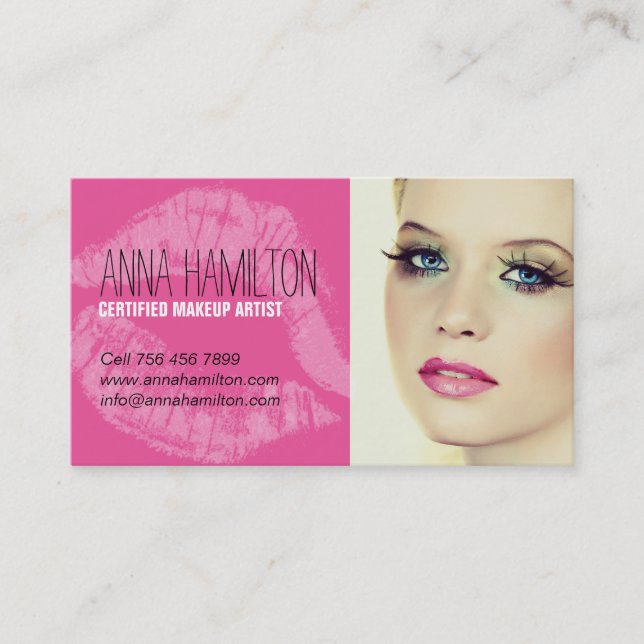 Bold Makeup Artist Business Card (Front)