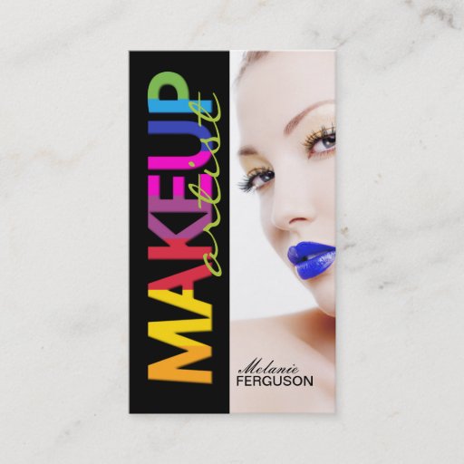 Customizable BOLD MAKEUP ARTIST BUSINESS CARD