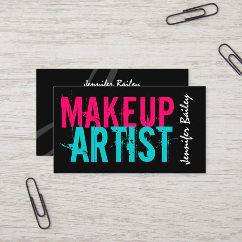 Bold Makeup Artist Business Cards