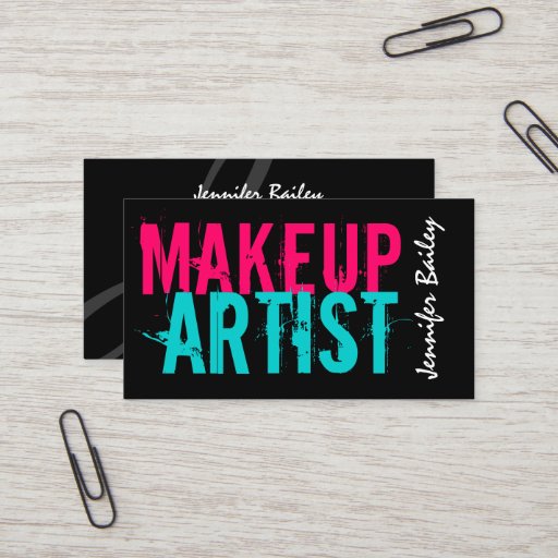 Customizable Bold Makeup Artist Business Cards