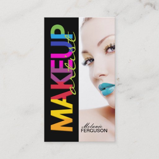 Customizable BOLD MAKEUP ARTIST BUSINESS CARD