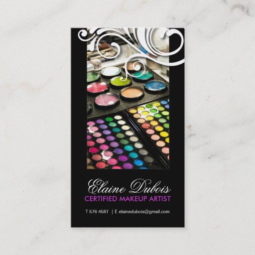 Customizable BOLD MAKEUP ARTIST BUSINESS CARD