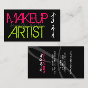 Bold Makeup Artist Business Card