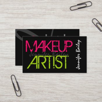 Bold Makeup Artist Business Card by SocialiteDesigns at Zazzle