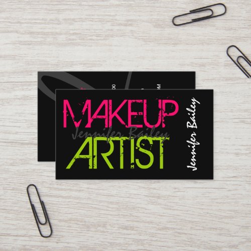 Bold Makeup Artist Business Cards