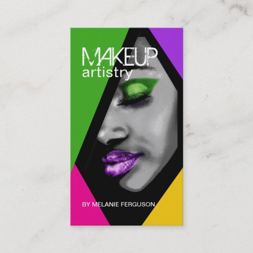 Customizable BOLD MAKEUP ARTIST BUSINESS CARD