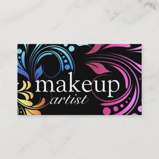Customizable Bold Makeup Artist Business Cards