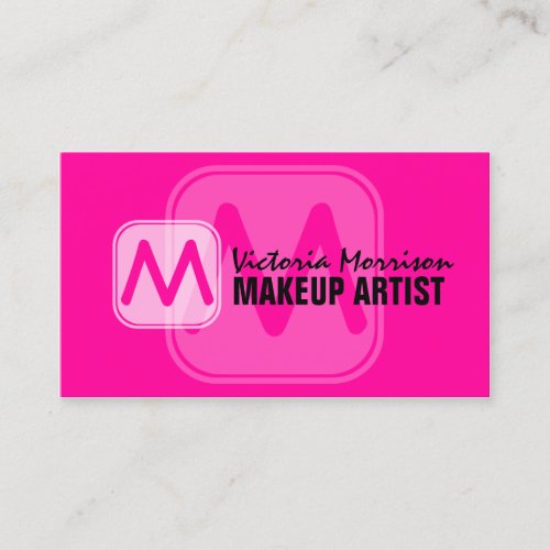 Bold Makeup Artist Monogram Business Cards