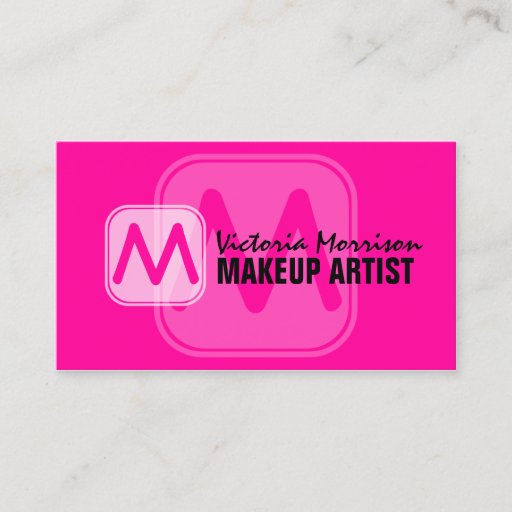 Customizable Bold Makeup Artist Monogram Business Cards