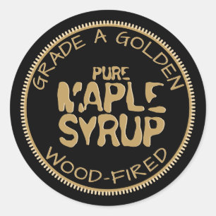 Bold Maple Syrup Gold and Black Custom Label