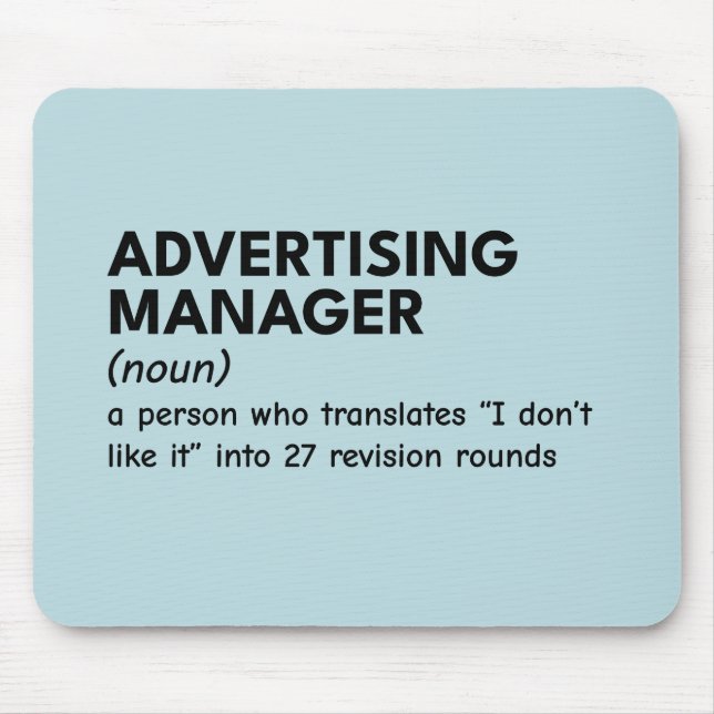 Bold Marketing Manager Definition Mouse Pad (Front)