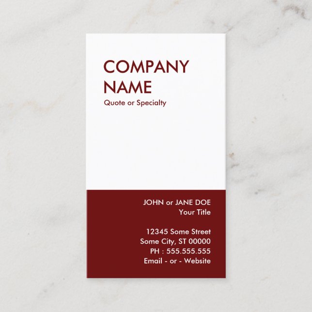 bold maroon business card (Front)
