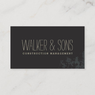 BOLD MASCULINE simple plain rustic black grunge Business Card