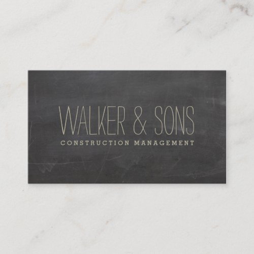 BOLD MASCULINE simple plain rustic chalkboard gray Business Card