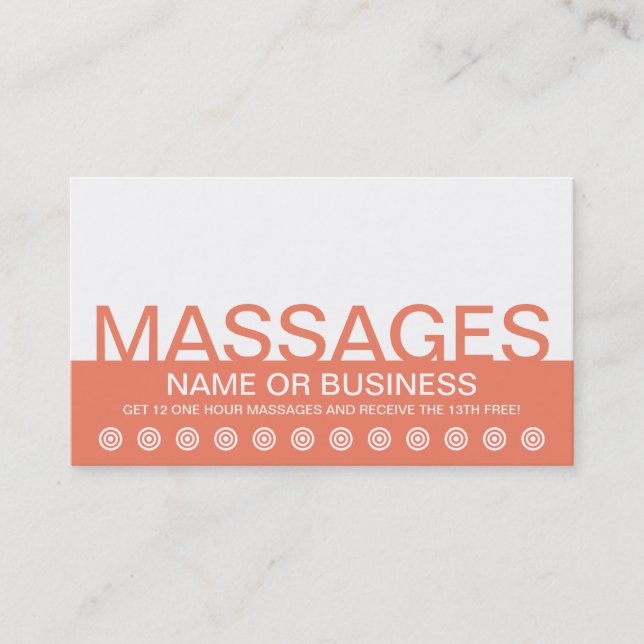 bold MASSAGES customer loyalty card (Front)