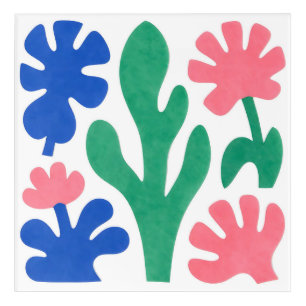 Bold Matisse Style Floral Cutouts Acrylic Print