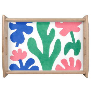 Bold Matisse Style Floral Cutouts Serving Tray