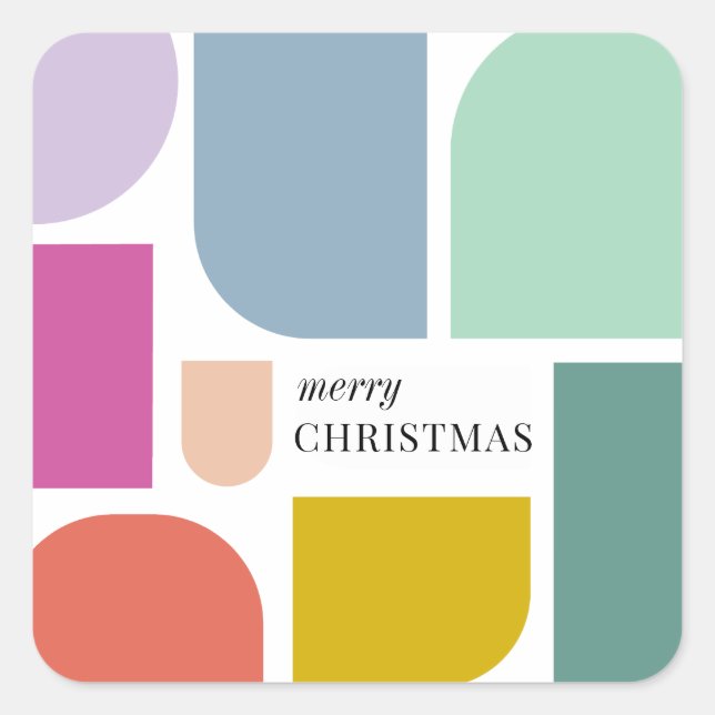 Bold Maximalist Holiday Square Sticker (Front)