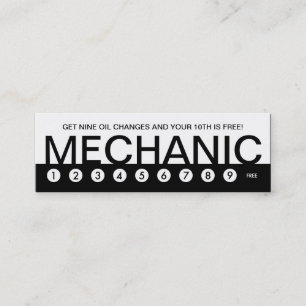 bold MECHANIC customer loyalty Card