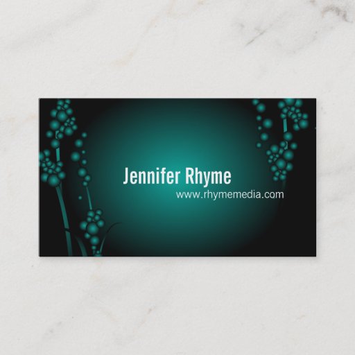 Customizable Bold Media Business Card Modern Teal Black