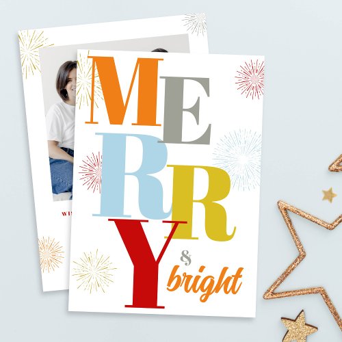 Bold Merry And Bright Christmas Card