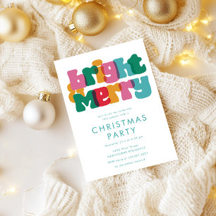 Bold Merry Bright Christmas Party Invitation