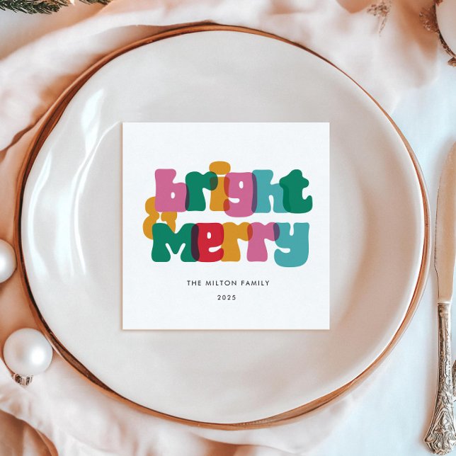 Bold Merry Bright Holiday Napkins (Creator Uploaded)