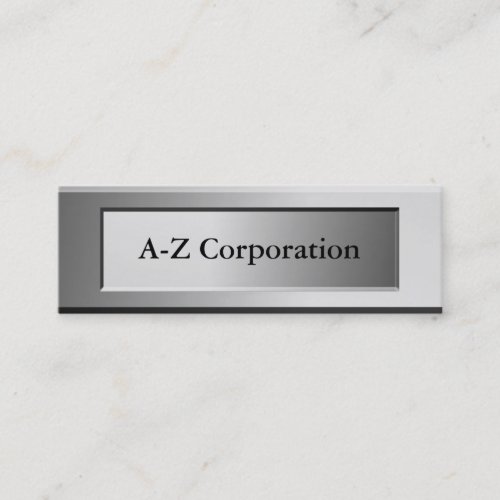 Bold Metal Look Name Plate Business Cards