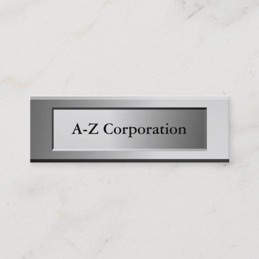 Customizable Bold Metal Look Name Plate Business Cards