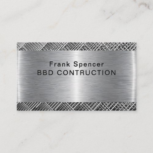 Bold Metallic Look Construction Business Card Business Card