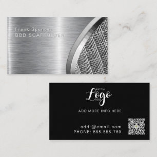 Bold Metallic Look SCAFFOLDER Navy & silver Business Card