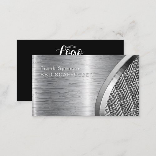 Bold Metallic Look SCAFFOLDER Navy  silver Business Card