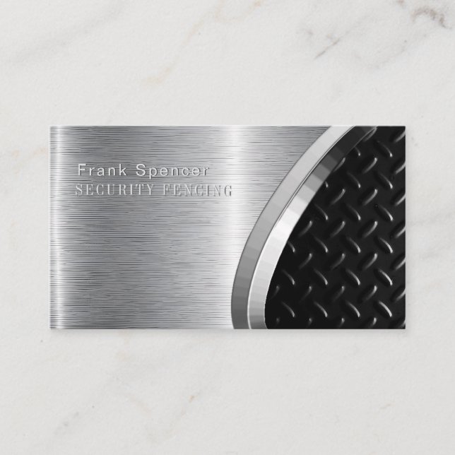 Bold Metallic Look SURCUITY Black & silver Busines Business Card (Front)