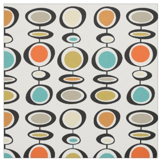 Bold Mid Century Modern Abstract Circles Fabric