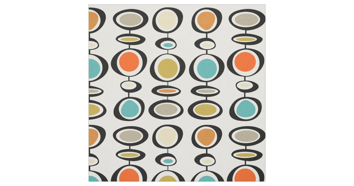 Bold Mid Century Modern Abstract Circles Fabric | Zazzle