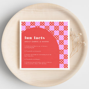 Bold Midcentury Mod Fun Facts Newlyweds Wedding Napkins