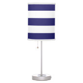 Bold Midnight Blue and White Striped Table Lamp (Right)
