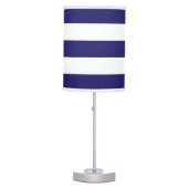 Bold Midnight Blue and White Striped Table Lamp (Front)