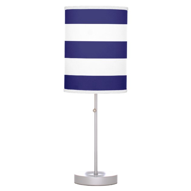 blue and white striped lamp