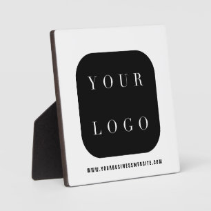 Bold Minimal Black White Company Brand Your Logo Plaque