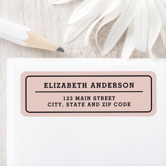 Bold Minimal Blush Pink and Black Personalized Label (Insitu)