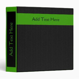 Bold Minimal Green on Black Custom Binder