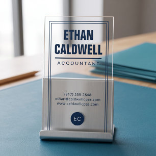Bold Minimal Name Block Design Clear Business Cards