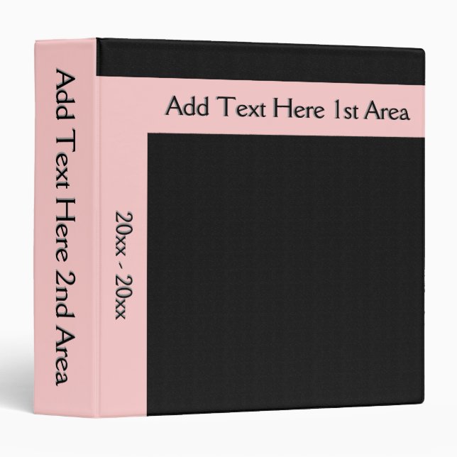 Bold Minimal Pink on Black Custom Binder (Front/Spine)